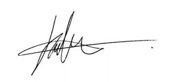 A signature on a white background Description automatically generated